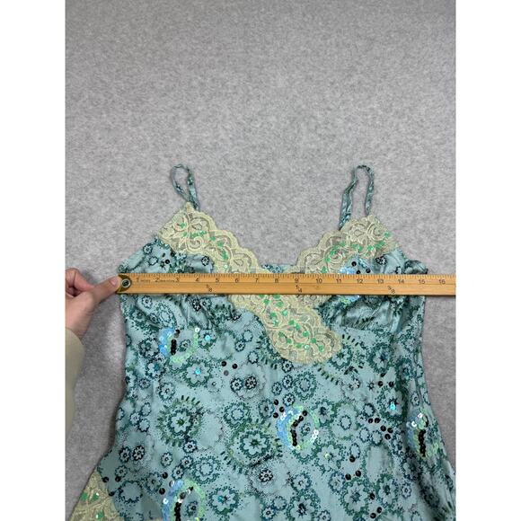 Bebe Womens Size M Y2K Silk Sequin Beaded Cami Tank Top - Picture 4 of 13